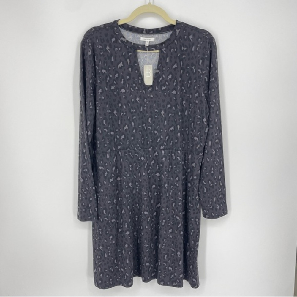 NWT Maurices dress‎ leopard gray black key hole dress Sz XL